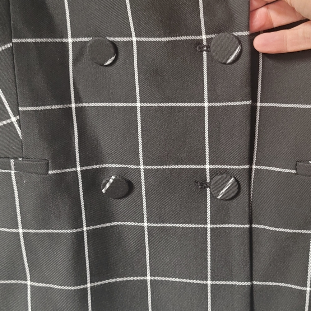 NWT Reformation Bardot Oversized Black Check Blazar SZ 6 - Picture 9 of 13